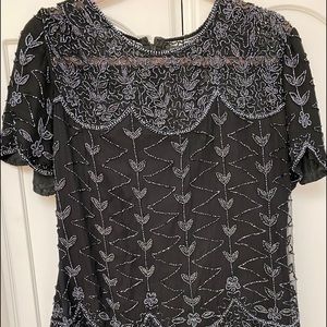 Vintage cote and azur beaded top